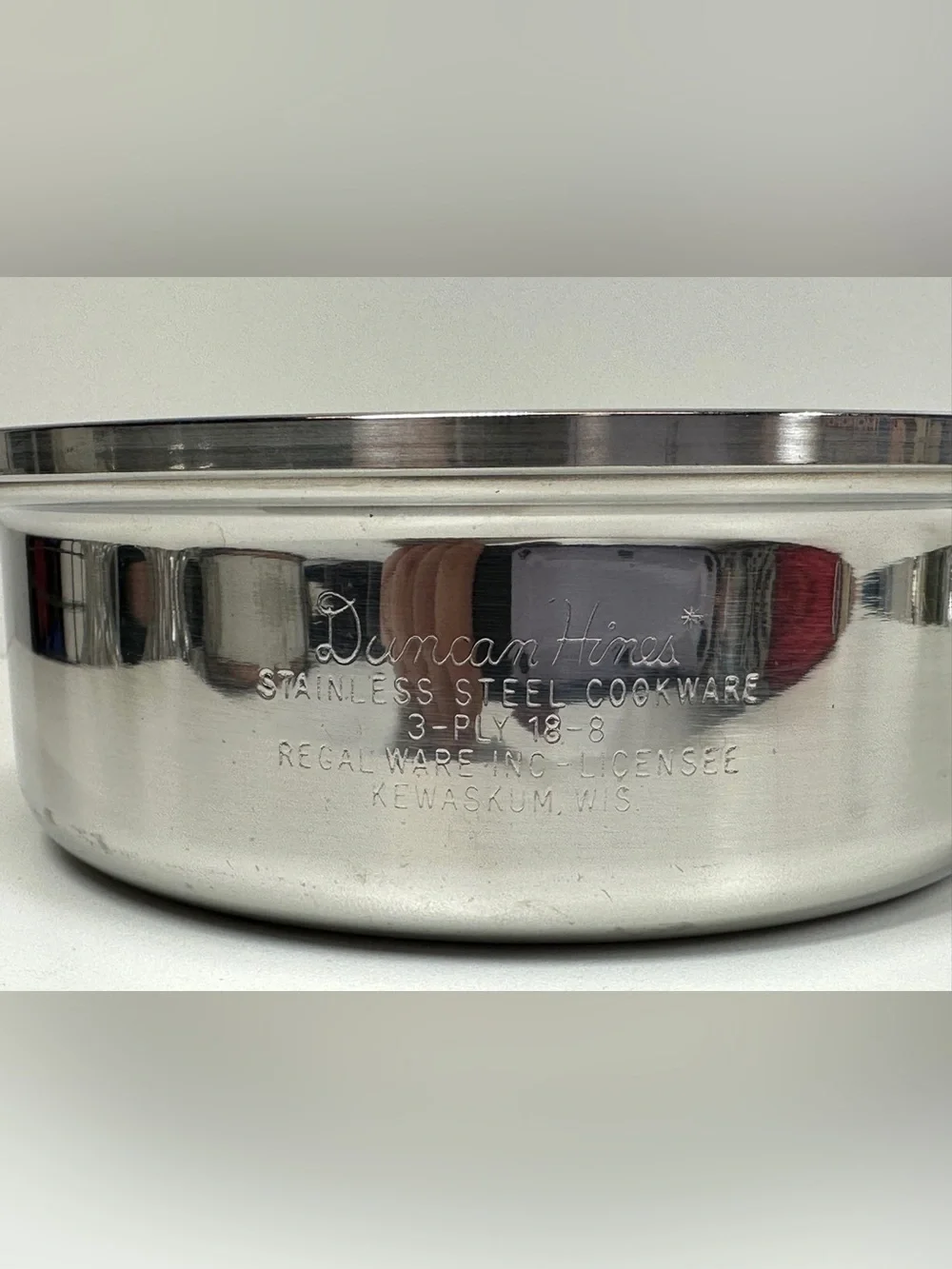 Vintage Duncan Hines Stainless Steel Cookware Pot 6 3/4” 3 Ply 18-8 Regal Ware